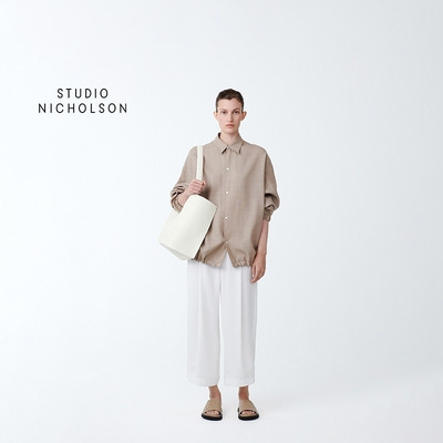 【经典甄选】STUDIO NICHOLSON女士DORDONI深褶阔腿九分裤