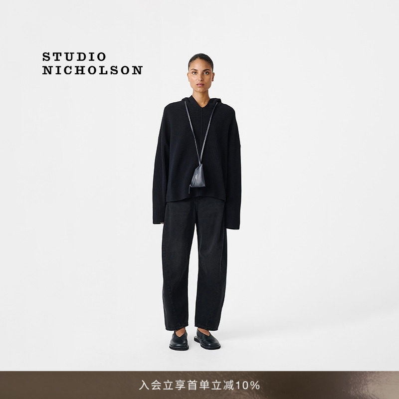 STUDIO NICHOLSON女士AKERMAN圆脚扭缝牛仔裤弯刀裤图片