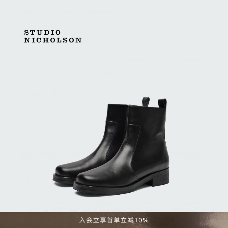 STUDIO NICHOLSON男女同款情侣款SQUARE方头靴短靴图片