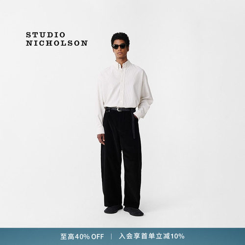 STUDIO NICHOLSON男士PAOLO灯芯绒阔腿裤