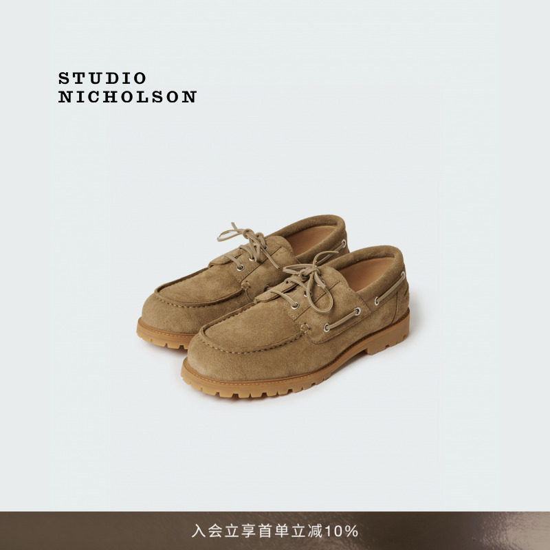 【秋冬新品】STUDIO NICHOLSON男士GUSTON绒面革船鞋皮鞋图片