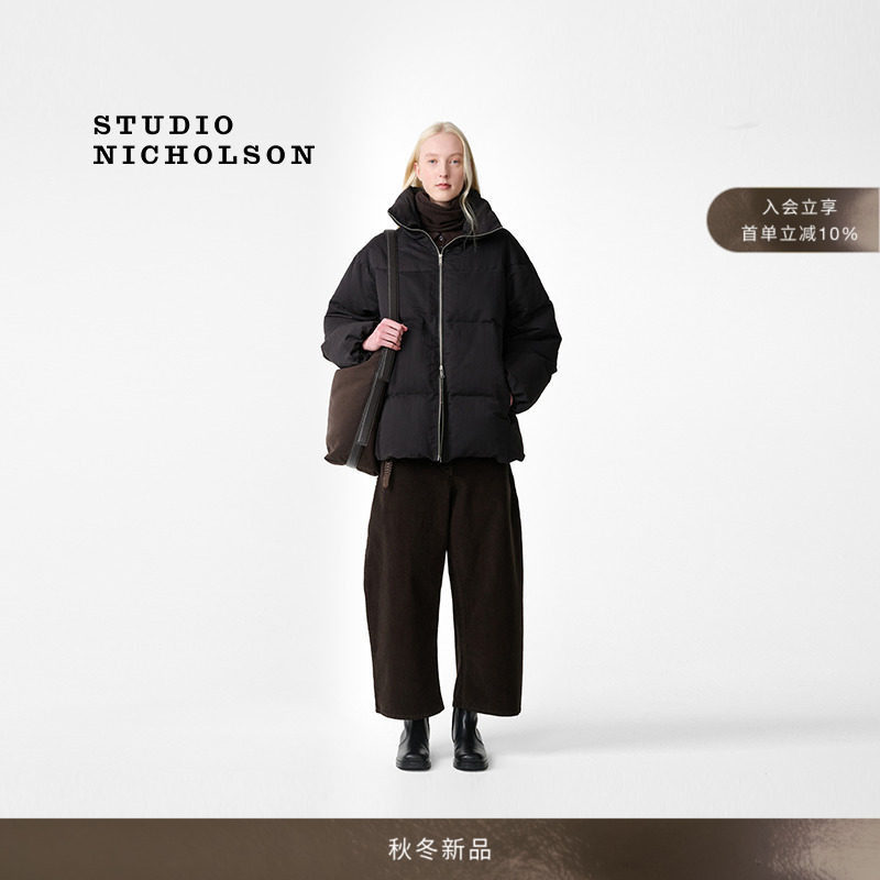 【秋冬新品】STUDIO NICHOLSON女士灯芯绒CHALCO阔腿裤九分裤图片
