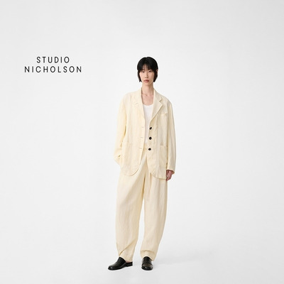 【春夏新品】STUDIO NICHOLSON女士CALVO抽绳松紧长裤