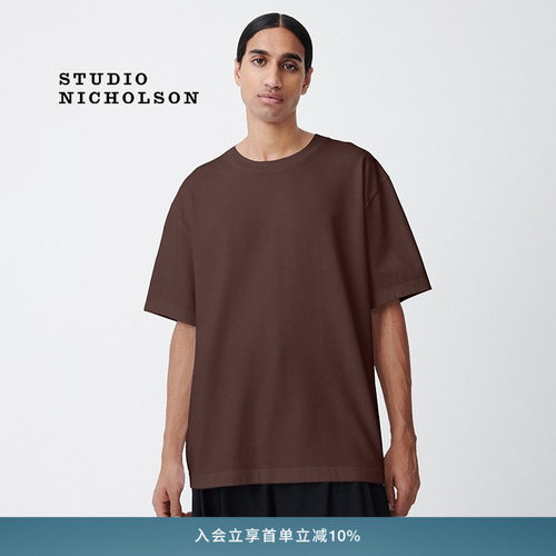 STUDIO NICHOLSON男士LAY LOGO短袖棉质BOXY箱型 T恤