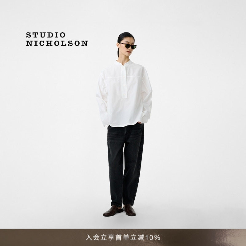 【春夏新品】STUDIO NICHOLSON女士VEGA棉质半开襟衬衫图片