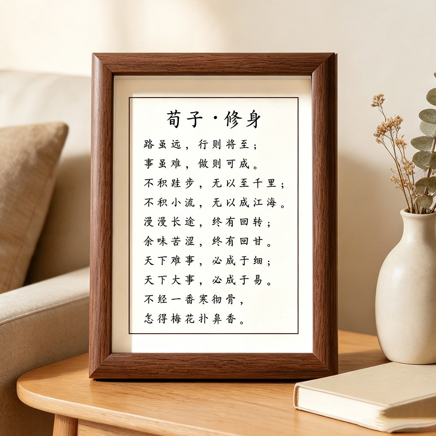 路虽远行则将至书法相框摆件