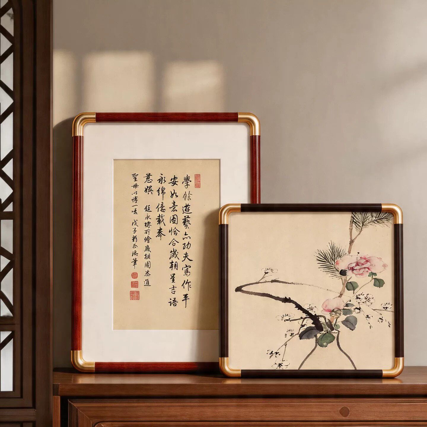 贝甄A4挂墙装裱仿铜角相框