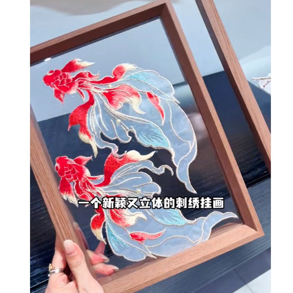 抖音同款双面立体透明相框摆台