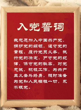 党员政治纪念相框入党誓词红色爱国为人民服务办公室励志相框摆件