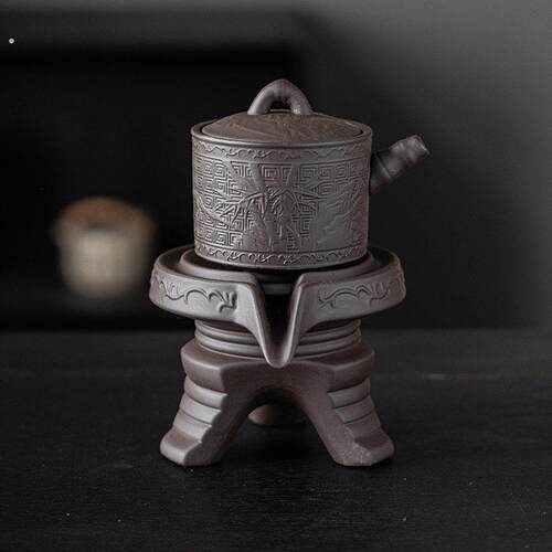 紫砂防烫自动功夫茶具家用简约会客懒人泡茶神器中式石墨旋转出水