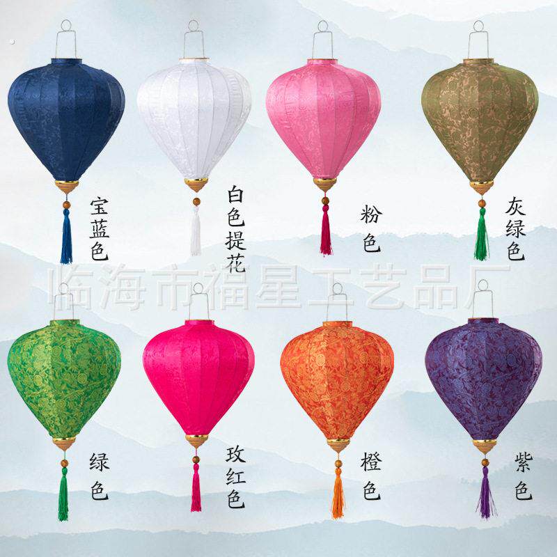 异形越南灯笼户外复古钻石灯笼红灯笼元旦灯笼春节灯笼绸缎网红灯