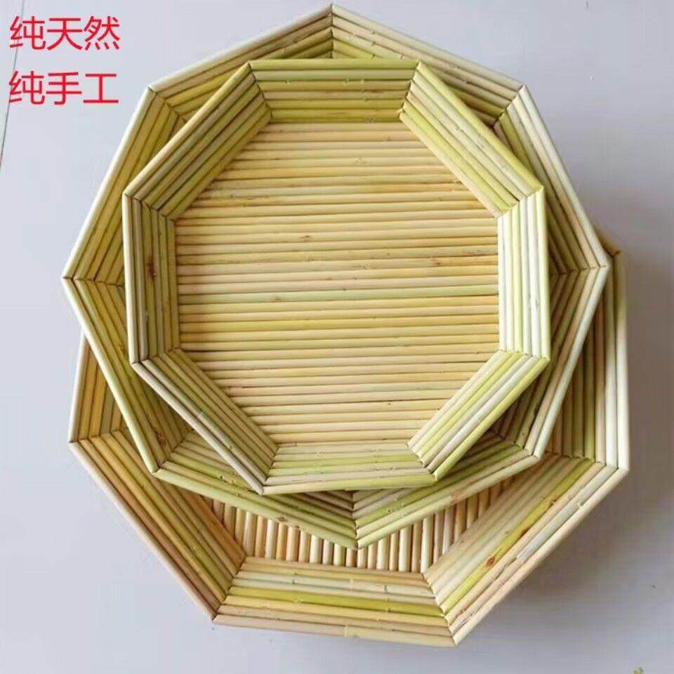 手工制作高粱杆方形水饺传盘新款老式盖帘篦子家用托盘