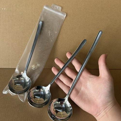 不锈钢长柄圆勺家用加厚汤勺韩式汤匙创意精致西餐勺子吃饭勺叉子