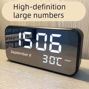 简约大数字电子时钟客厅电视柜台钟夜光静音LED闹钟表万年历温度