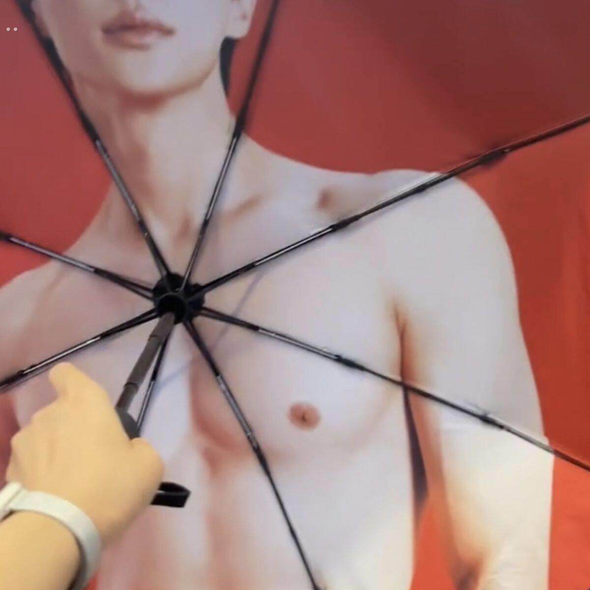 搞笑奇葩雨伞小红书同款韩剧雨伞善宰边佑锡黑胶全自动防晒紫外线