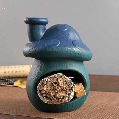 明火香薰氛围陶瓷小壁炉桌面香薰炉蜡烛台秘鲁圣木鼠尾草燃烧托盘