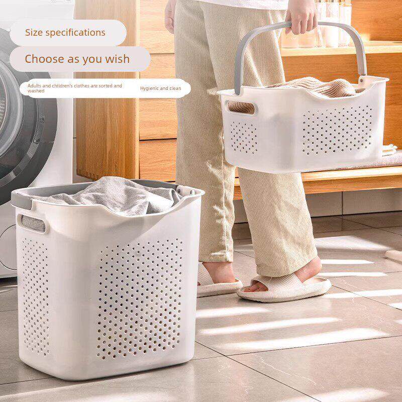 日式脏衣篓家用卫生间浴室洗衣篮子放脏衣服分区洗澡收纳筐脏衣篮