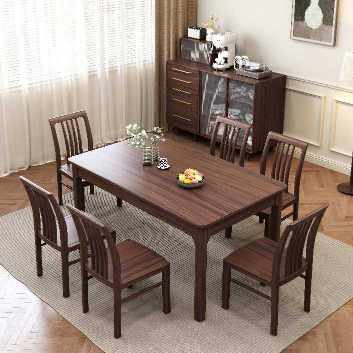 黑胡桃实木组合新中式餐桌椅家用现代简约长方形小户型桌子工厂,鲜花速递/花卉仿真/绿植园艺,割草机/草坪机,淘宝优惠券,粉丝福利购,淘宝优惠卷