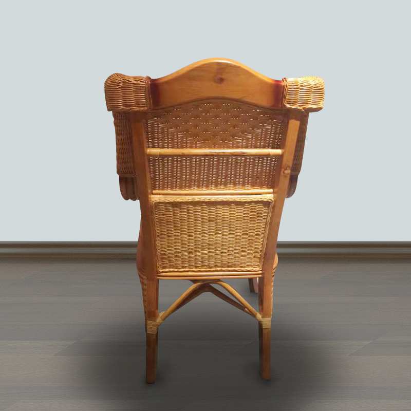 老人家用休闲老式天然真藤靠背椅办公老板藤椅单人编织高靠背椅子