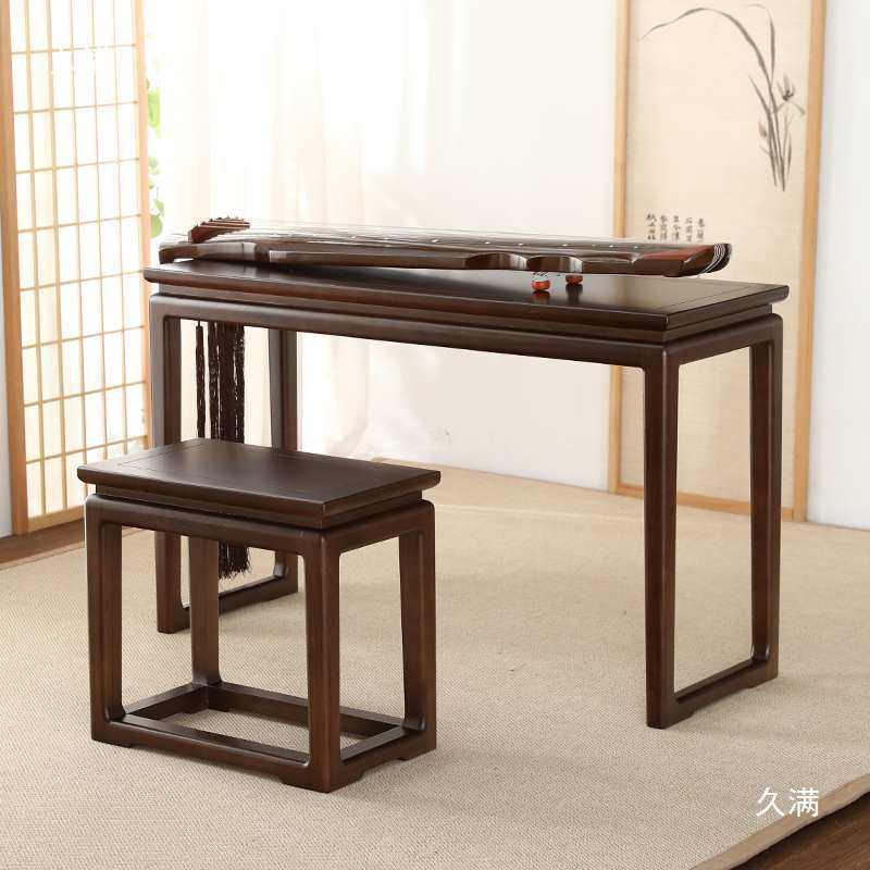 实木古琴桌凳共鸣琴桌老榆木国学书法桌子中式茶艺桌禅意条案供桌
