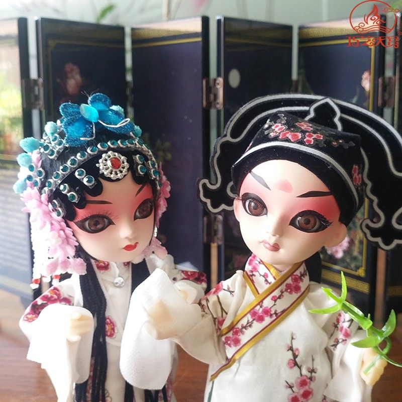 唐人坊绢人戏曲娃娃结婚摆件卡通中国风带屏风京剧人偶对娃纪念品,特色手工艺,绢人,淘宝优惠券,粉丝福利购,淘宝优惠卷