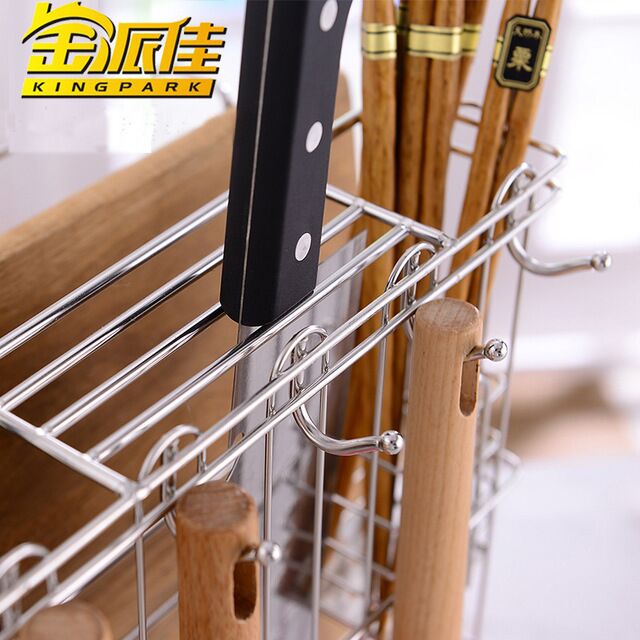 加高款不锈钢刀架厨房用品壁挂筷子收纳架砧板架菜刀架台式置物架