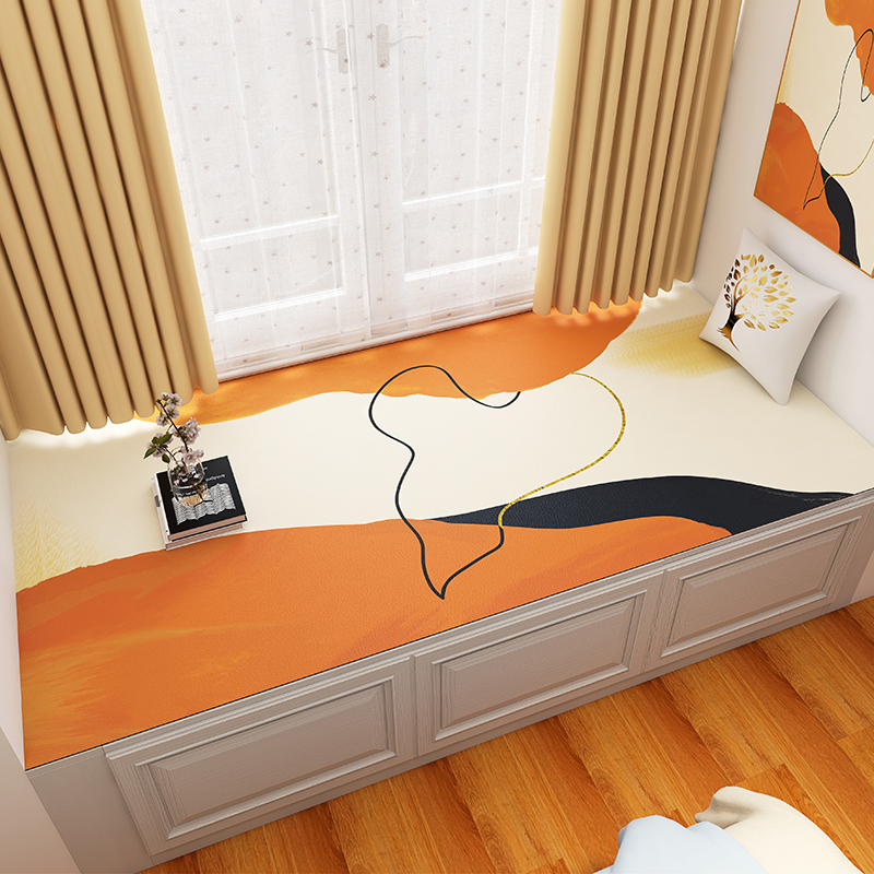 轻奢阳台飘窗垫子2021新款高端窗台垫毯四季通用防水可擦皮革地垫