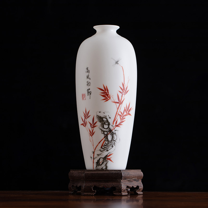 手绘花瓶摆件养殖玉瓷张丽娇