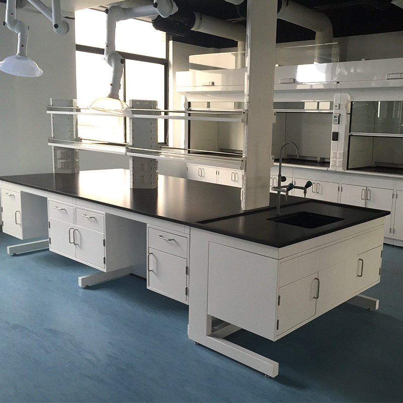 全钢实验台可定制实验室家具实验室pp中央实验台钢木操作台工作台图片