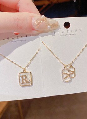 韩国气质简约森系项链女 时尚日常百搭轻奢设计感锁骨链 饰品