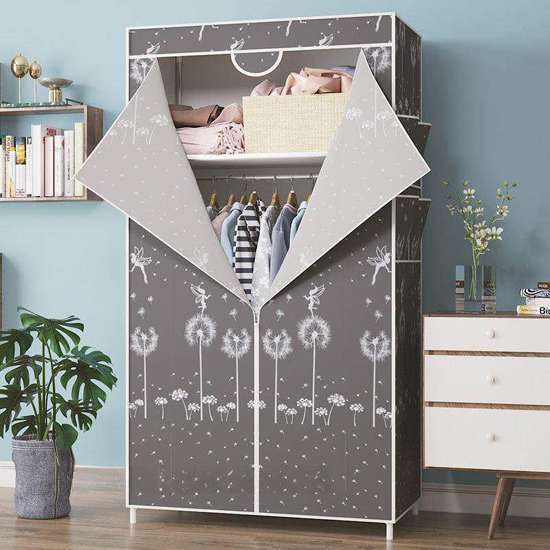 衣柜简易布衣柜宿舍小号出租房用布艺组装柜子折叠单人收纳挂衣橱