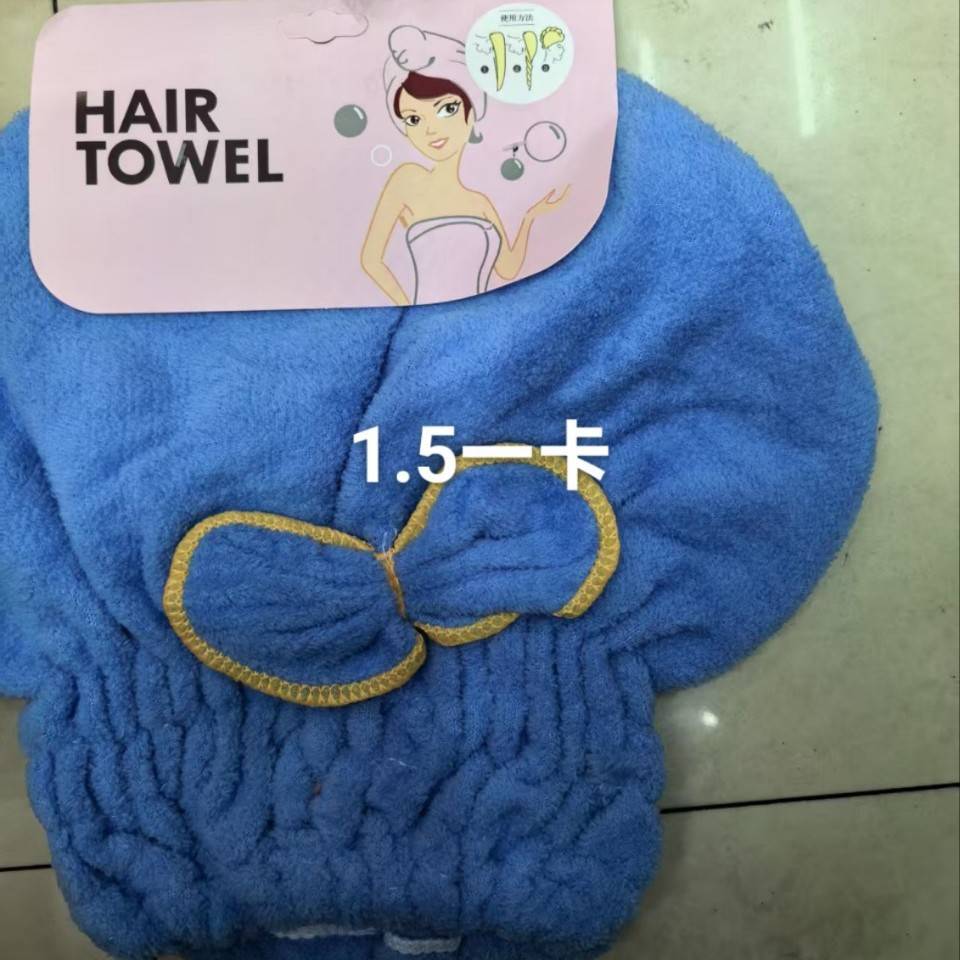 超细纤维珊瑚绒公主帽强吸水干发帽易干蝴蝶结浴帽单层毛巾