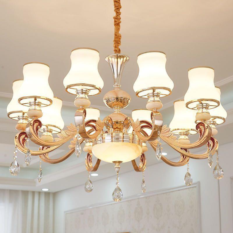 欧式客厅吊灯高档大气大厅灯饰2021新款餐厅水晶吊顶简约卧室灯具