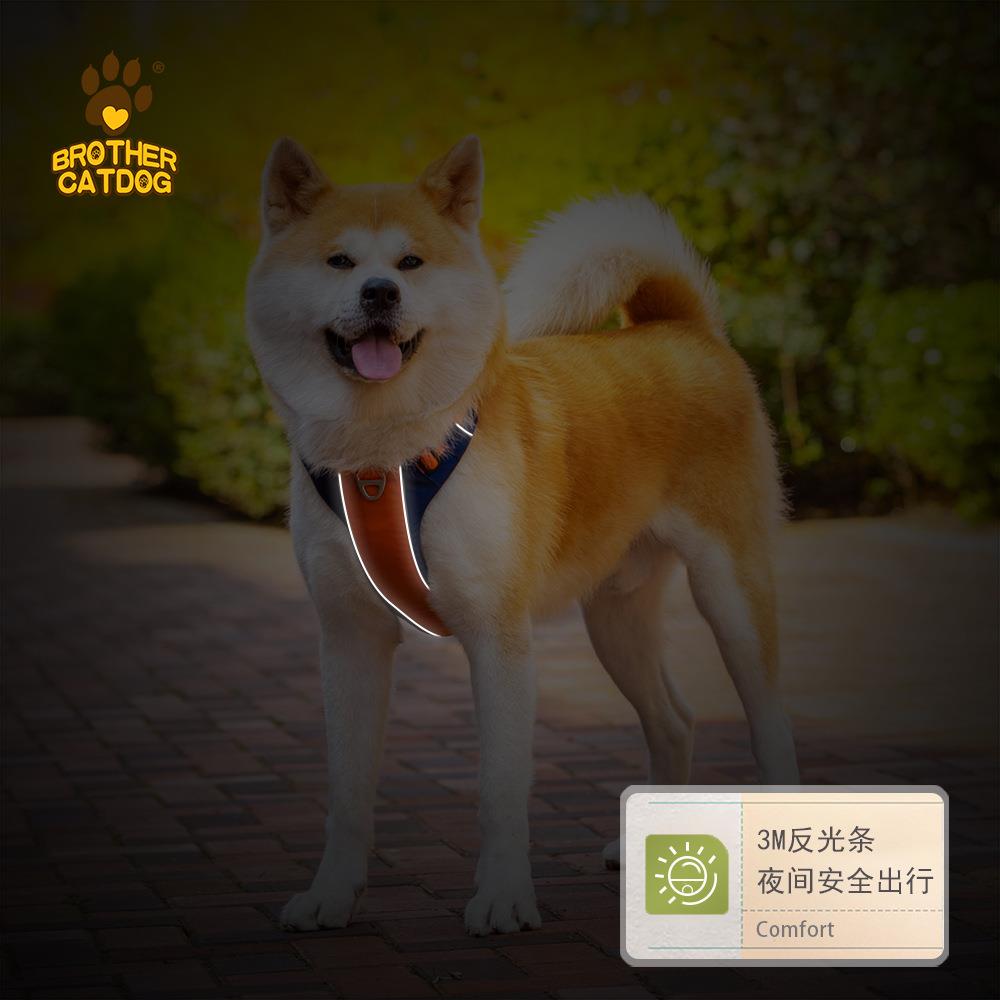 大狗胸背带用品遛狗秋田犬柴犬小中型犬背心式背带防挣脱狗胸背