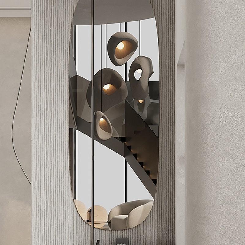 侘寂风复式旋转楼梯吊灯别墅客厅设计师日式灯样板房民宿loft灯具