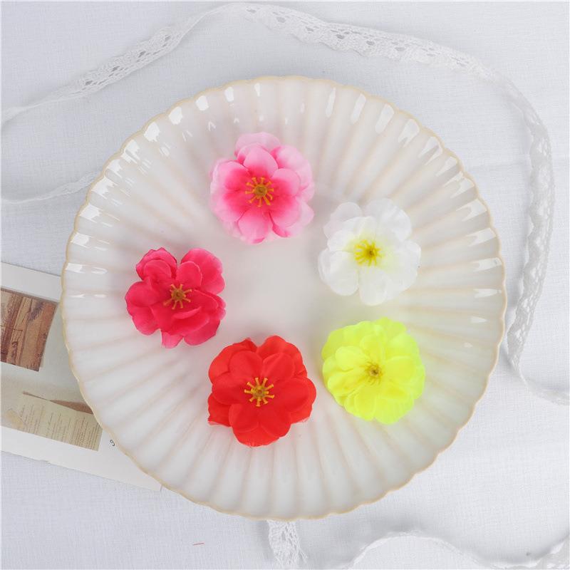 仿真桃花朵桃花瓣玫瑰花绢花梅花花朵婚庆拍摄道具头饰假花