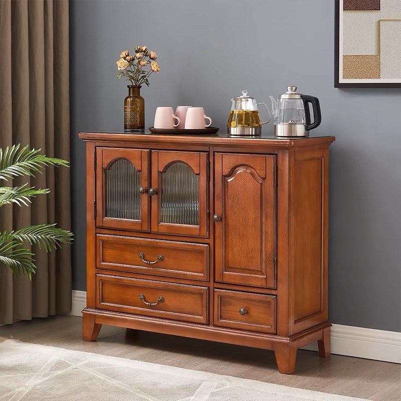 美式茶水柜实木胡桃色茶水桌餐边柜沙发侧柜茶吧台茶室烧水壶一体,住宅家具,餐边柜,淘宝优惠券,粉丝福利购,淘宝优惠卷