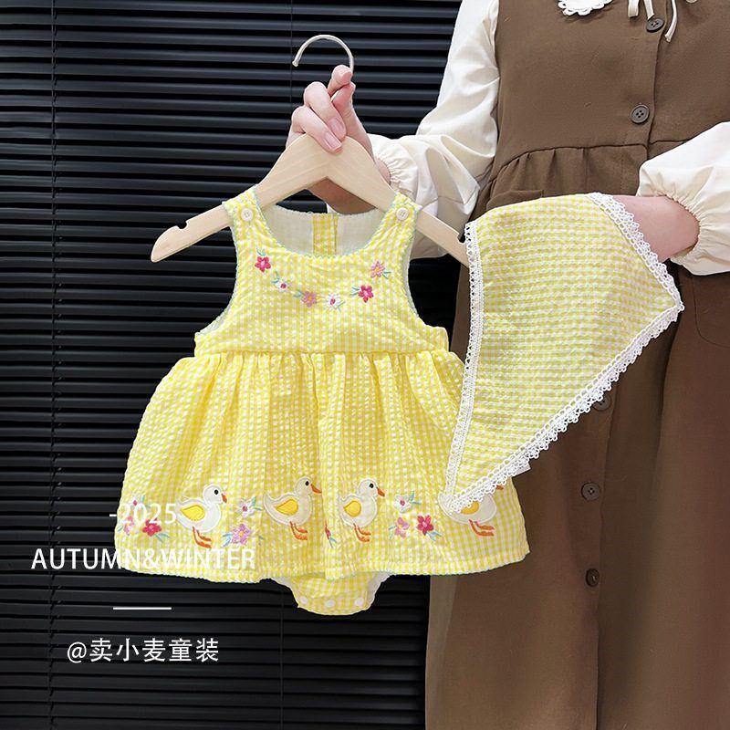 宝宝包屁裙子女童纯棉衣女宝夏季婴儿衣服洋气吊T带裙小女孩公主