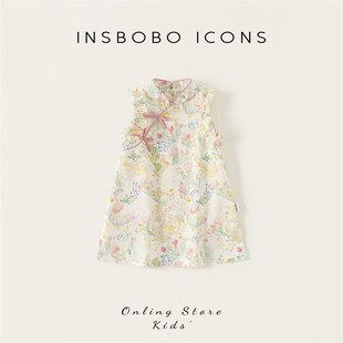 古风夏 童装 汉服女童连衣裙夏儿童旗袍2025B新款 小女孩裙子新中式