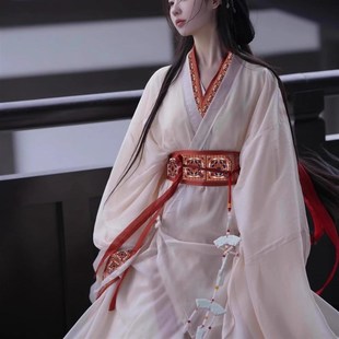 大袖 复原拖尾战国E袍古风交领直裾日常女款 襦 女2024新款 汉服古装