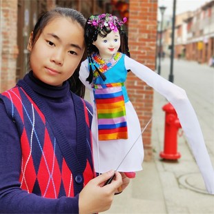 杖头木偶娃娃推荐少数民族藏族水袖汉幼儿园表演傀儡关节可动人偶