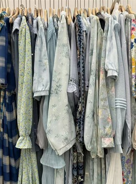 301-399蓝色系2025年w春夏连衣裙女新款夏天超显瘦的小裙子33玉