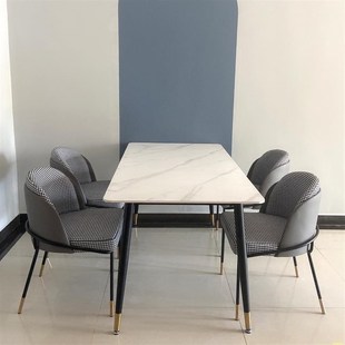 北欧轻奢大理石餐桌n家用岩板餐桌椅组合现代简M约小户型长方形饭