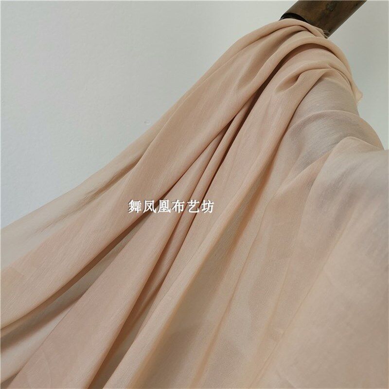 肤色肉粉色真丝棉布料 亲肤细腻光泽 H春夏季里衬内衬纱裙汉服面