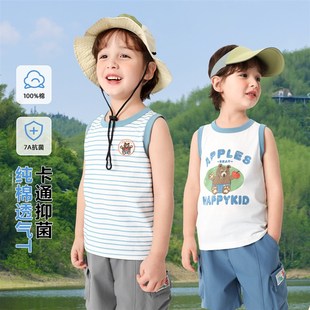小童儿童宝宝内搭外穿夏季 男童纯棉背心薄款 童装 2q025新款 上 夏装