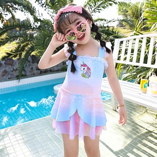 女童泳装 新款 宝宝可爱裙式 202q4新款 沙滩度假温泉泳 儿童泳衣夏季