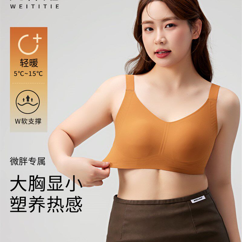 为体贴大码内衣女士大胸显小胖mm200斤防下垂收副乳无痕运动文胸