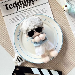 扮套装 打身15cm海边度假婴儿服v装 站立棉娃娃正常身材海星娃娃装