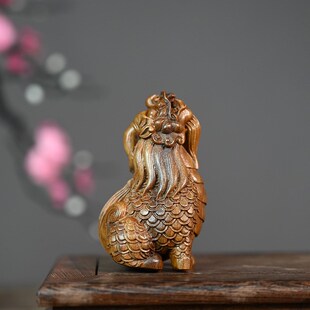 绿檀木雕刻望天吼貔貅摆件家居装饰玄关摆件实木雕刻木质工艺品