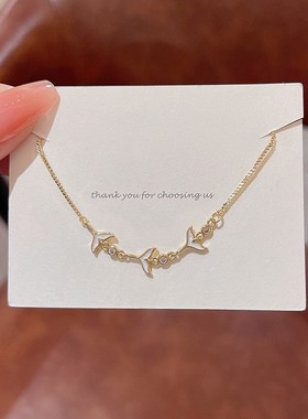 韩版个性锆石鱼尾手链简约气质轻奢手镯小众设计感百搭手饰潮